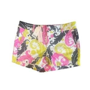 Banana Republic High Waist White and Pink Floral Shorts